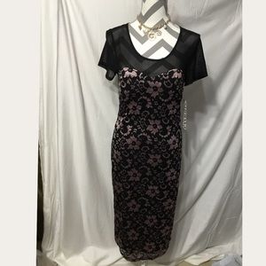 ALMOST FAMOUS BLACK PINK LACE DRESS